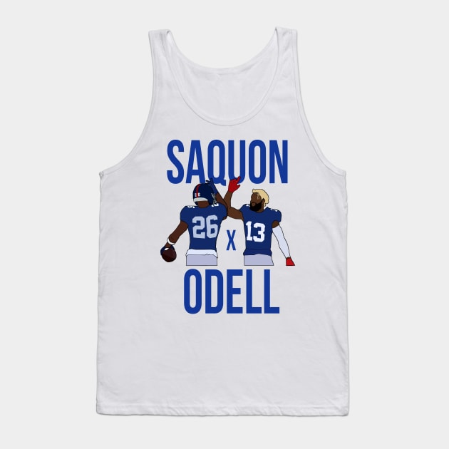 Saquon Barkley and Odell Beckham Jr 'Saquon x Odell' - New York Giants Tank Top by xavierjfong